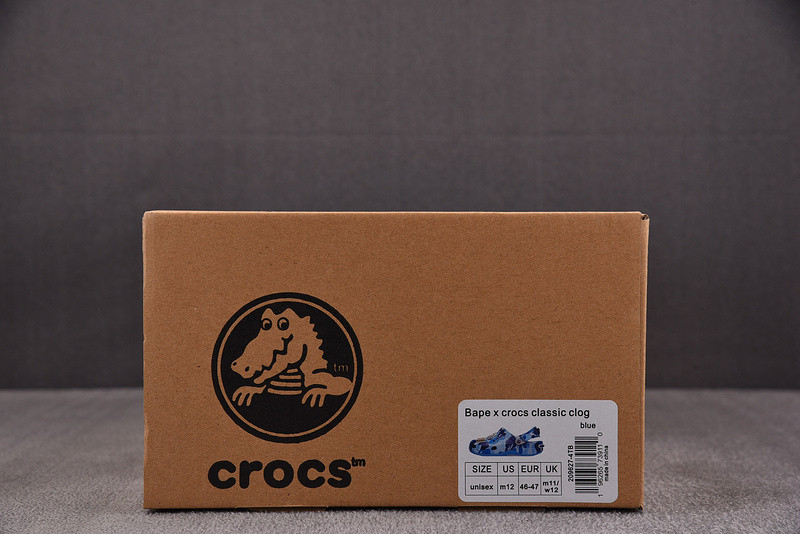 Cr*0*s classic clog a bathing ape abc camo blue