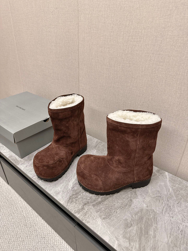 Balenciaga Alaska Faux-Fur Low Boots