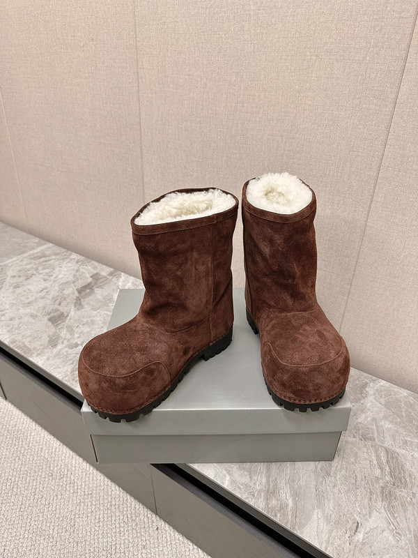 Balenciaga Alaska Faux-Fur Low Boots