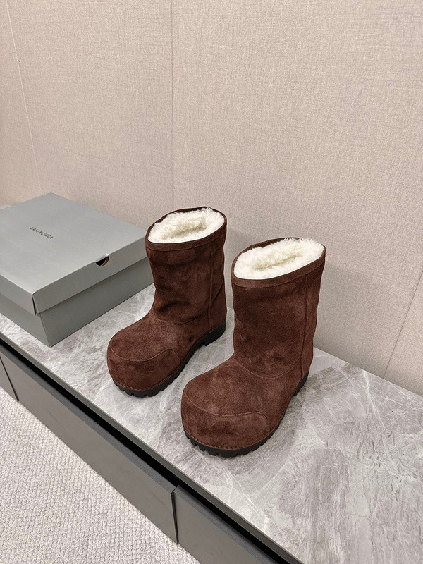 Balenciaga Alaska Faux-Fur Low Boots