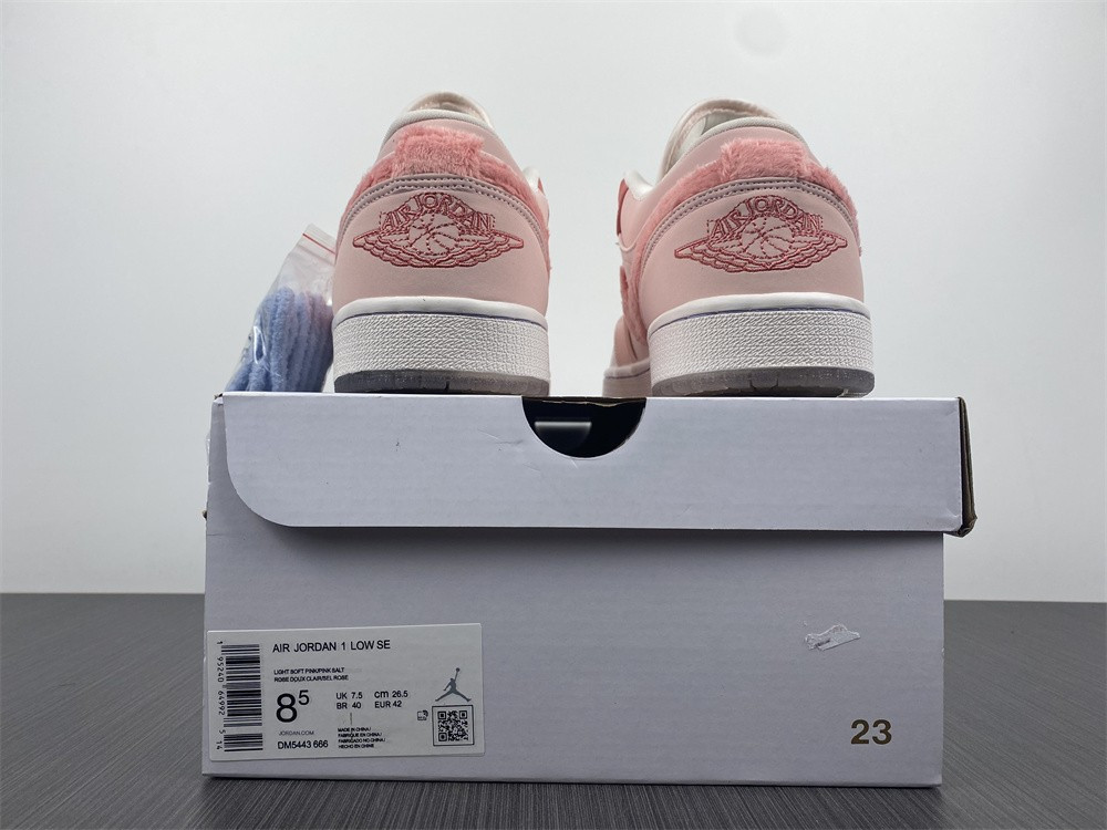 Air Jordan 1 Low White Pink Grey Shoes DM5443-666